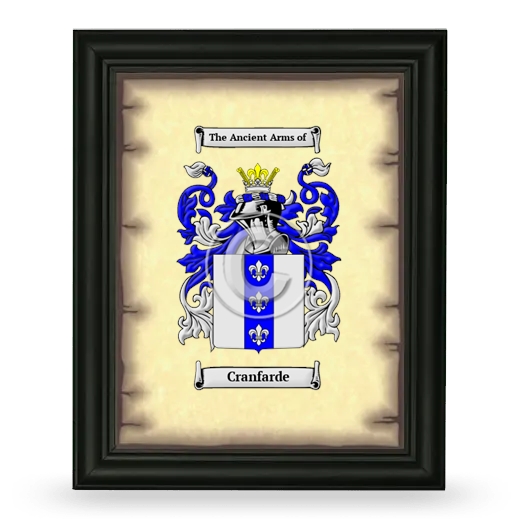 Cranfarde Coat of Arms Framed - Black