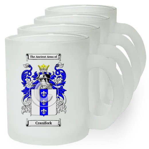 Cranifork Set of 4 Frosted Glass Mugs