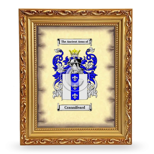 Crannifeard Coat of Arms Framed - Gold