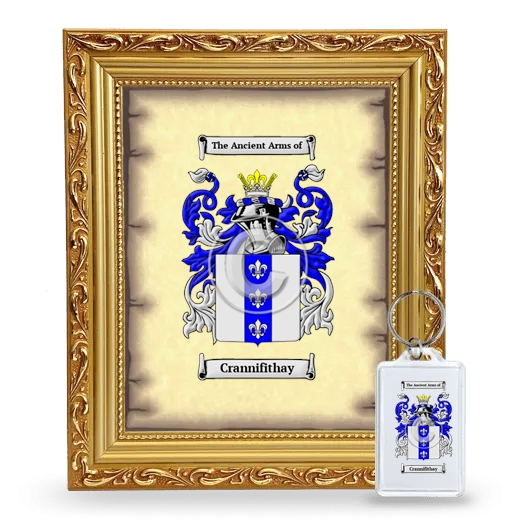 Crannifithay Framed Coat of Arms and Keychain - Gold