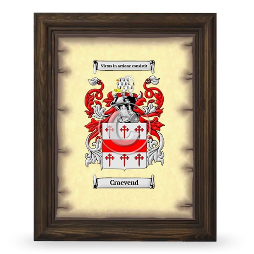 Craevend Coat of Arms Framed - Brown