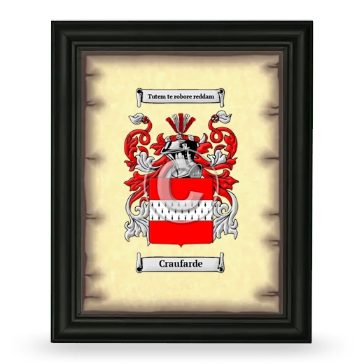 Craufarde Coat of Arms Framed - Black