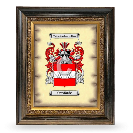 Crayfarde Coat of Arms Framed - Heirloom