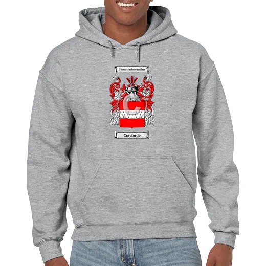 Crayfarde Grey Unisex Coat of Arms Hooded Sweatshirt