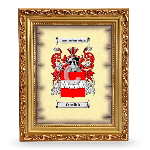 Croxfith Coat of Arms Framed - Gold