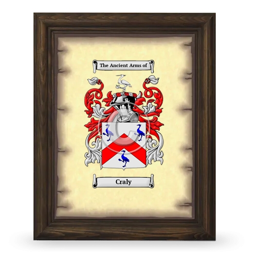 Craly Coat of Arms Framed - Brown