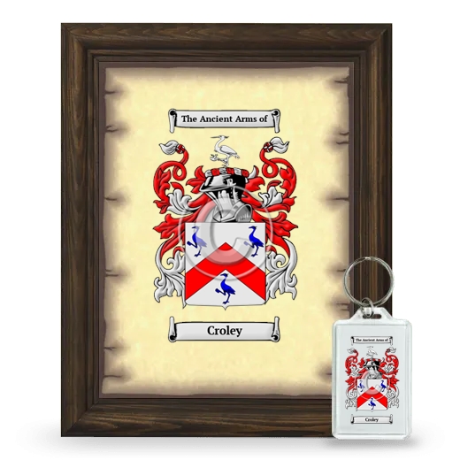 Croley Framed Coat of Arms and Keychain - Brown