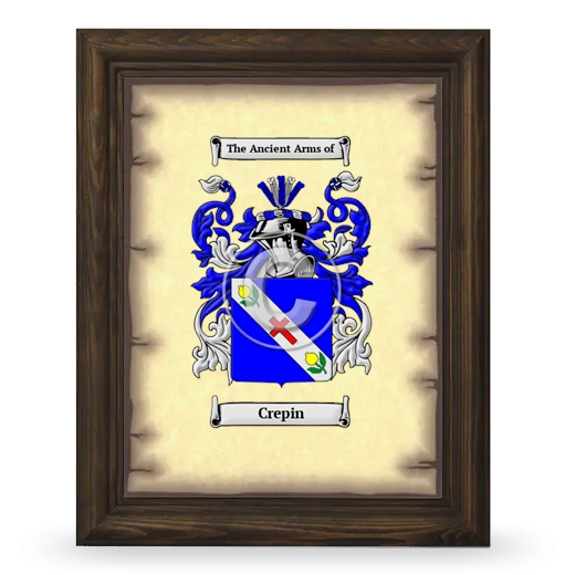 Crepin Coat of Arms Framed - Brown