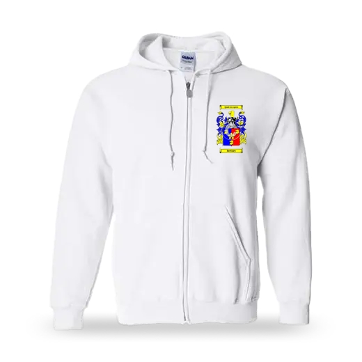 Bretney Unisex Coat of Arms Zip Sweatshirt - White