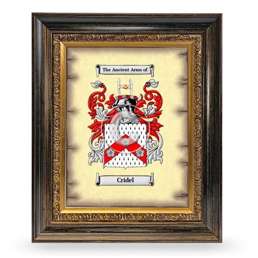 Cridel Coat of Arms Framed - Heirloom