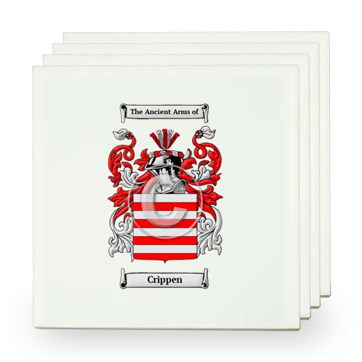 Crippen Set of Four Small Tiles with Coat of Arms