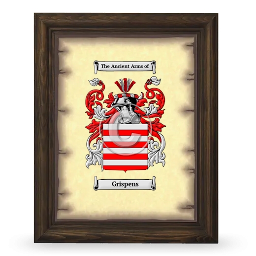 Grispens Coat of Arms Framed - Brown