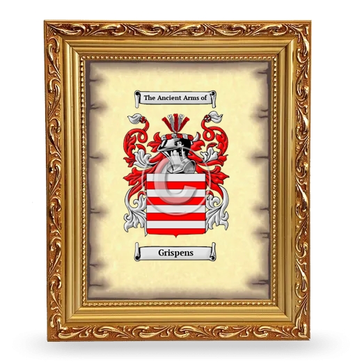 Grispens Coat of Arms Framed - Gold