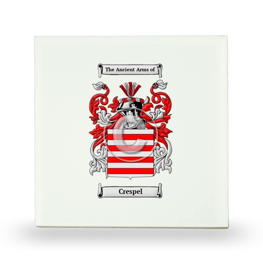 Crespel Small Ceramic Tile with Coat of Arms