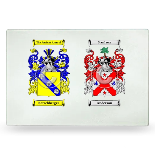 Double Coat of Arms Glass Cutting Board