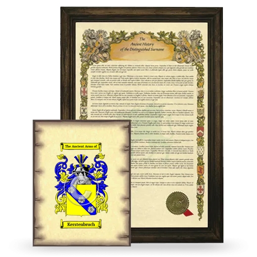 Kerstenbruch Framed History and Coat of Arms Print - Brown