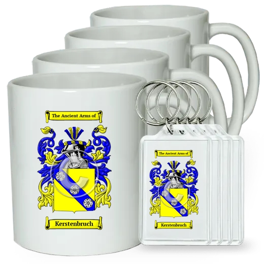 Kerstenbruch Set of 4 Coffee Mugs and Keychains