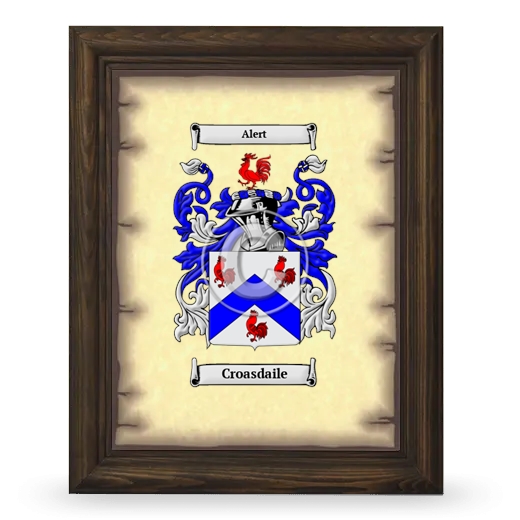 Croasdaile Coat of Arms Framed - Brown