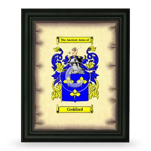 Crokford Coat of Arms Framed - Black