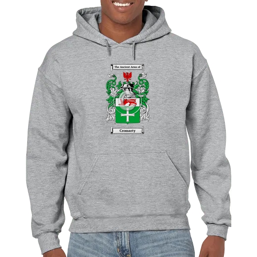 Cromarty Grey Unisex Coat of Arms Hooded Sweatshirt