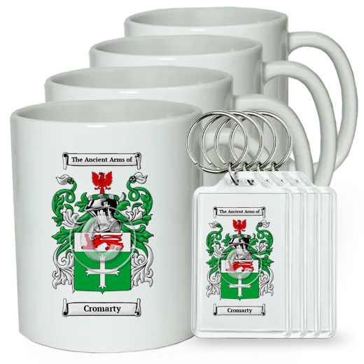 Cromarty Set of 4 Coffee Mugs and Keychains