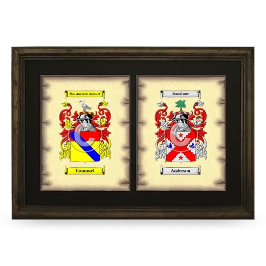 Double Coat of Arms Framed - Brown