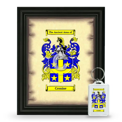 Cronine Framed Coat of Arms and Keychain - Black