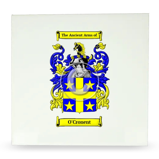 O'Cronent Large Ceramic Tile with Coat of Arms