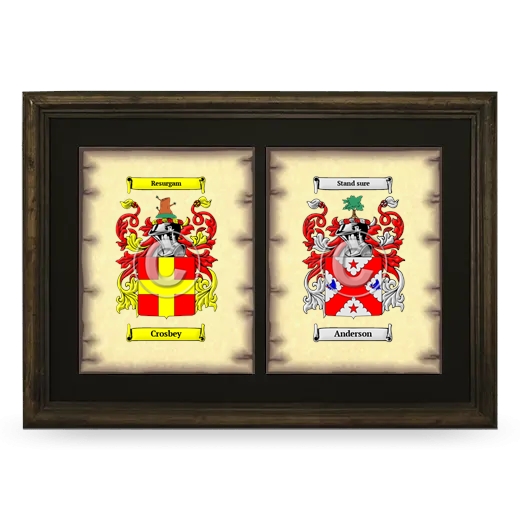 Double Coat of Arms Framed - Brown