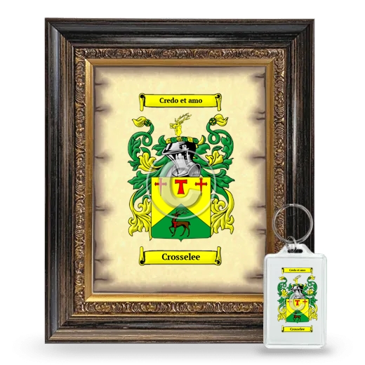 Crosselee Framed Coat of Arms and Keychain - Heirloom