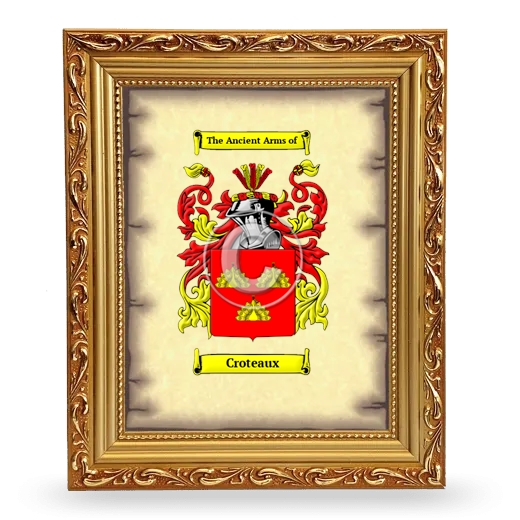 Croteaux Coat of Arms Framed - Gold