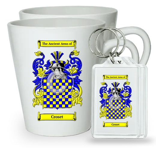 Croset Pair of Latte Mugs and Pair of Keychains