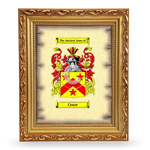 Cruze Coat of Arms Framed - Gold