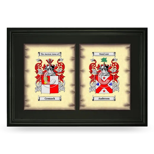 Double Coat of Arms Framed - Black