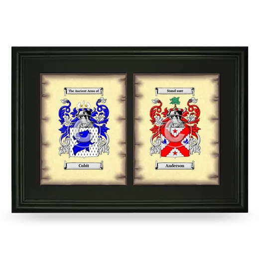 Double Coat of Arms Framed - Black