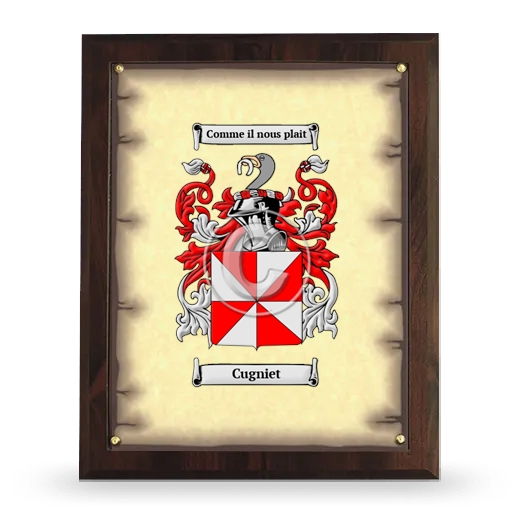 Cugniet Coat of Arms Plaque