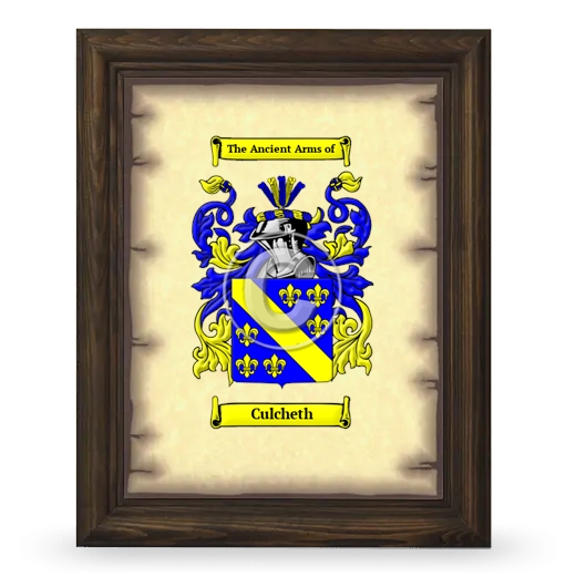 Culcheth Coat of Arms Framed - Brown