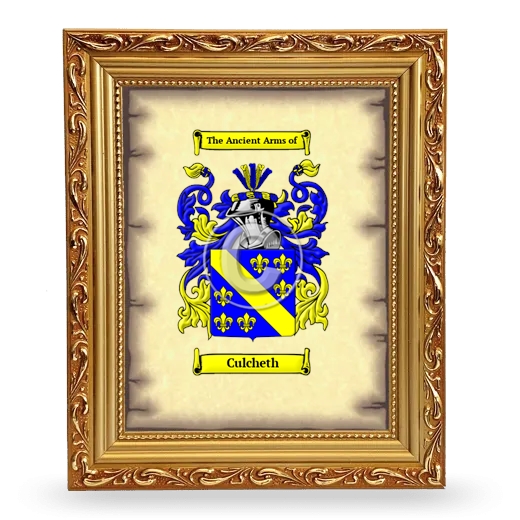 Culcheth Coat of Arms Framed - Gold