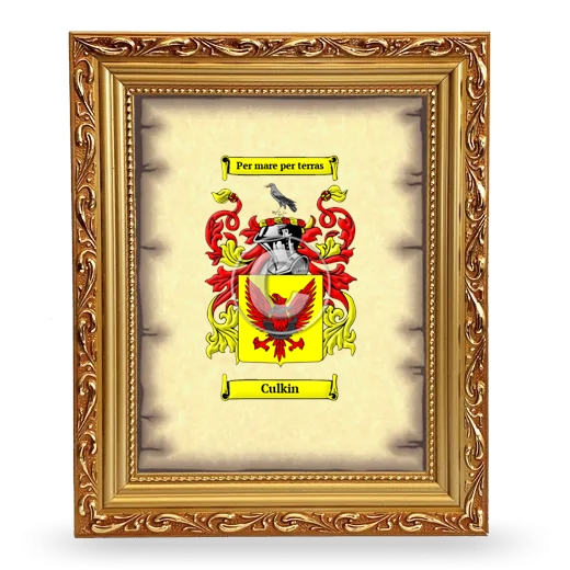 Culkin Coat of Arms Framed - Gold