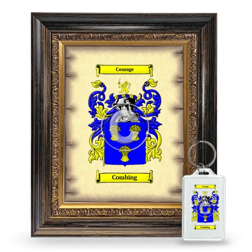 Combing Framed Coat of Arms and Keychain - Heirloom