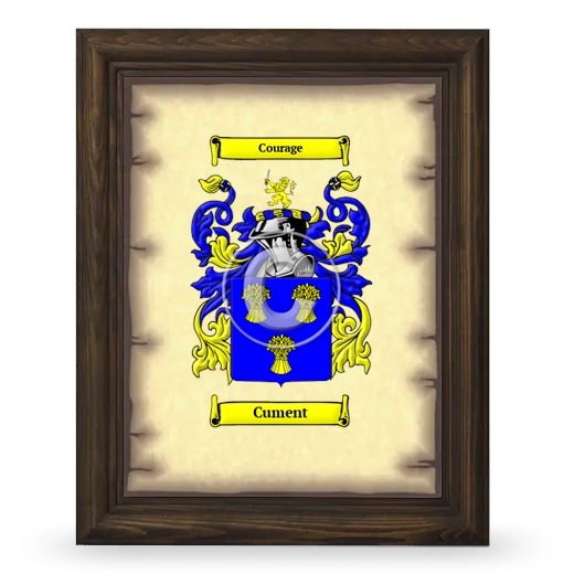 Cument Coat of Arms Framed - Brown