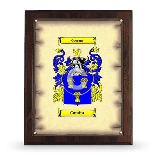 Cumint Coat of Arms Plaque