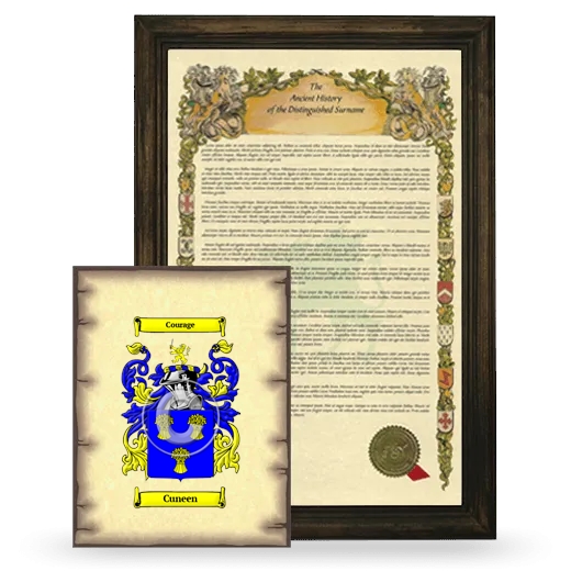 Cuneen Framed History and Coat of Arms Print - Brown