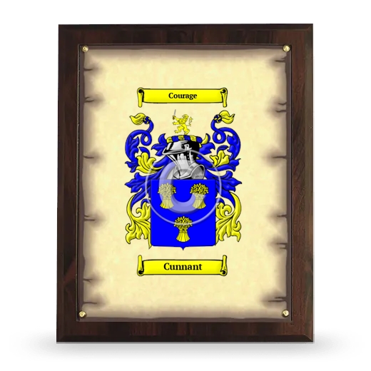 Cunnant Coat of Arms Plaque