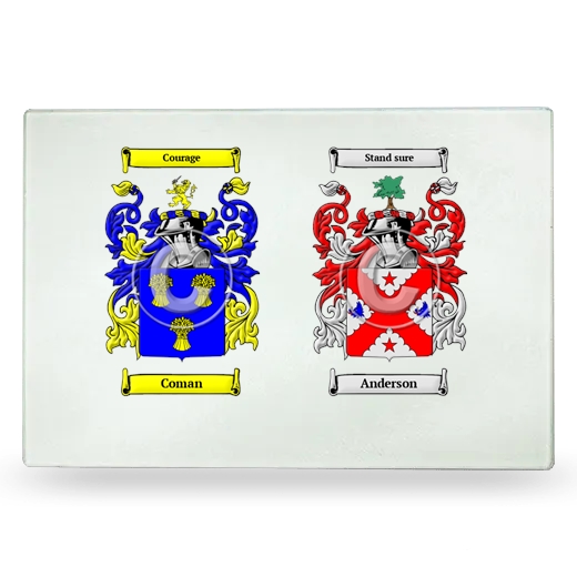 Double Coat of Arms Glass Cutting Board