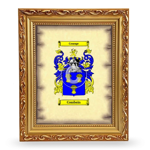 Combain Coat of Arms Framed - Gold