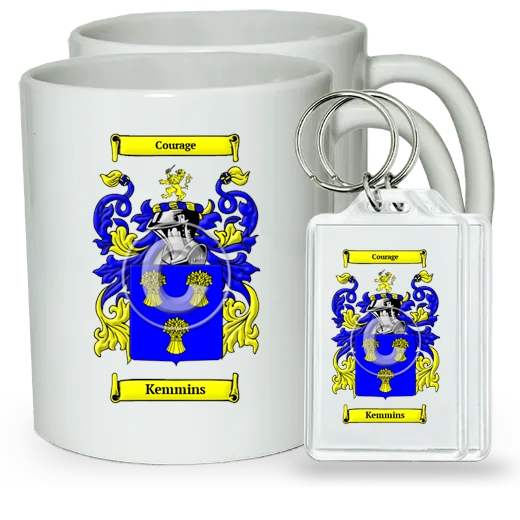 Kemmins Pair of Coffee Mugs and Pair of Keychains