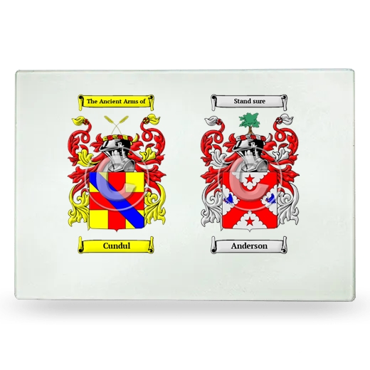 Double Coat of Arms Glass Cutting Board