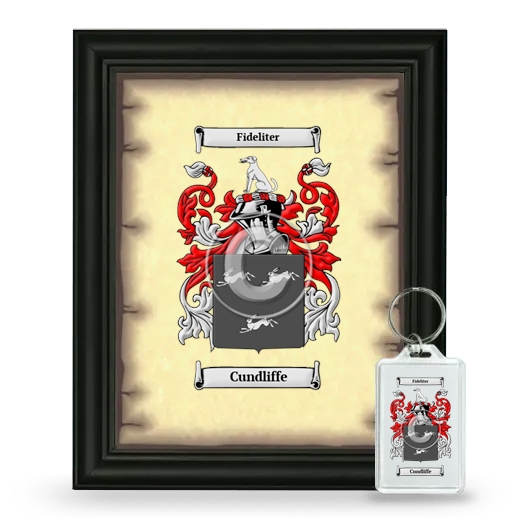 Cundliffe Framed Coat of Arms and Keychain - Black