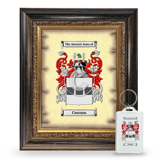 Currans Framed Coat of Arms and Keychain - Heirloom